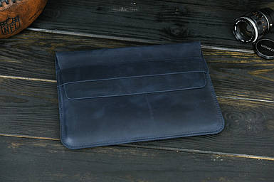 Шкіряний чохол для MacBook Дизайн №24, натуральна Вінтажна шкіра, колір Синій