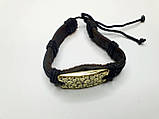 Шкіра браслет з декоративними елементами в етничному стилі, фото 2