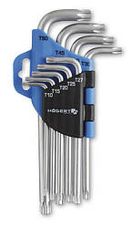 Набір Г-обр. ключів TORX Crv, 9шт HOEGERT HT1W814