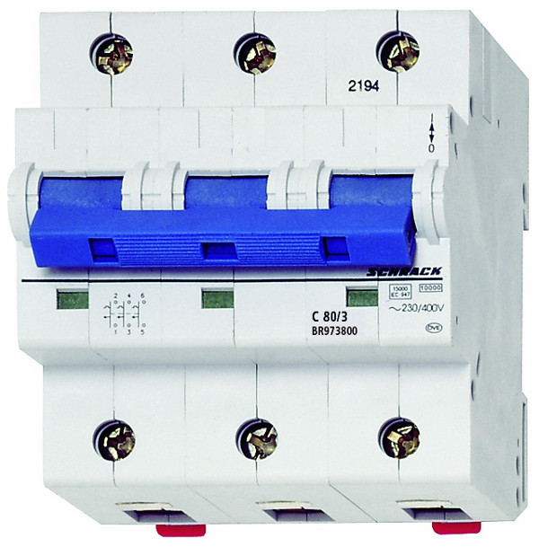 Автоматичний вимикач BR 3p C 80A (10 kA), фото 1