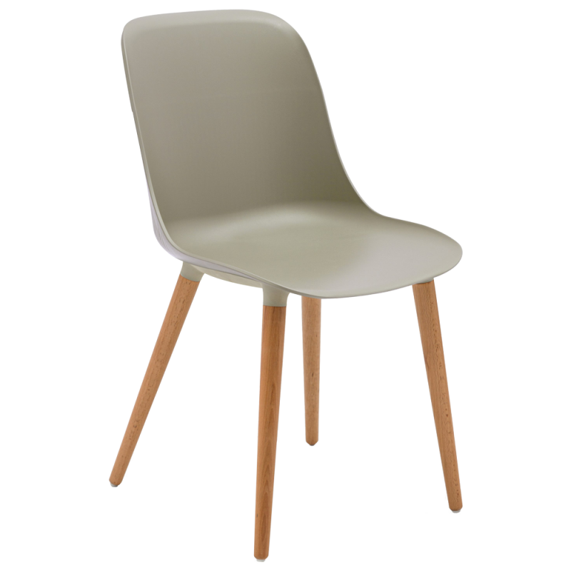 Стілець Tilia Shell-N ніжки букові сірий цемент, фото 1