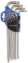 Набір Г-обр. ключів TORX 9 шт. екстрадовгі HOEGERT HT1W818