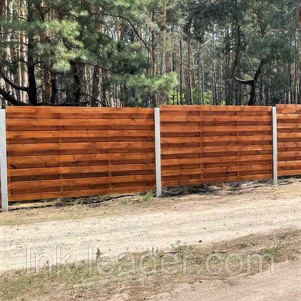 Дерев'яний паркан LNK "Шахівниця горизонтальна" 3000х2000 мм. (ДГЗ-10)