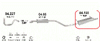 Глушитель CITROEN XSARA 1.4i (1360 см3) (1997 2000 гг) хетчбэк/купе (Ситроен Ксара)