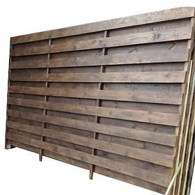 Дерев'яний горизонтальний паркан для дачі з дерев'яними лагами LNK