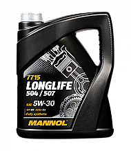 Масло моторне O. Е. М. SAE 5W/30/5л 7715 Metal VW Audi Skoda синтетичне Mannol APISN/CF 504.00/507.00 LONGLIF