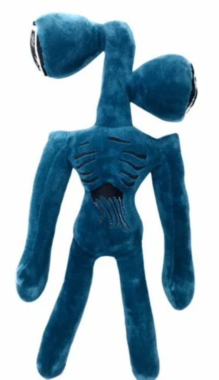 М'яка іграшка Бузково-головий 40 см. Плюшевий Сайрен-хед синього кольору. Іграшка Siren Head