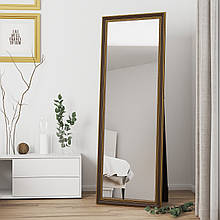 Дзеркало на підлогу 170х60 в Коричневій рамі Black Mirror ростове в вузькій рамі