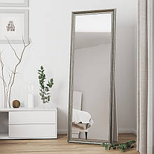Дзеркало в повний зріст на підлогу 170х60 Срібло нікель Black Mirror для спальні