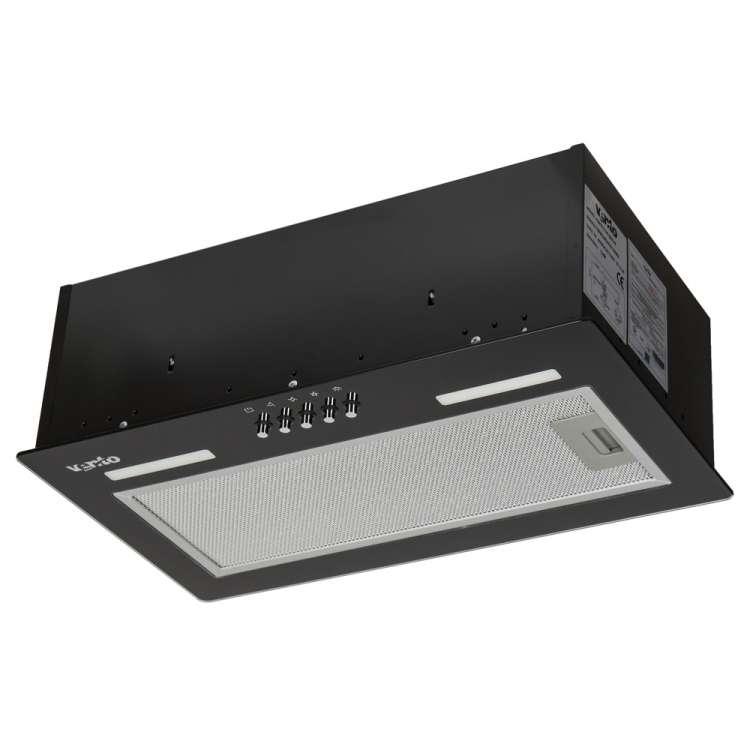 Чорна скляна витяжка для кухні вбудована в шафу Ventolux PUNTO 52 BG (950) PB, шириною 52 см, фото 1