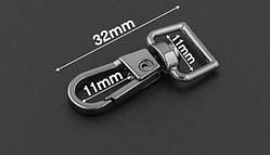 Карабін для сумки 11 мм темний нікель