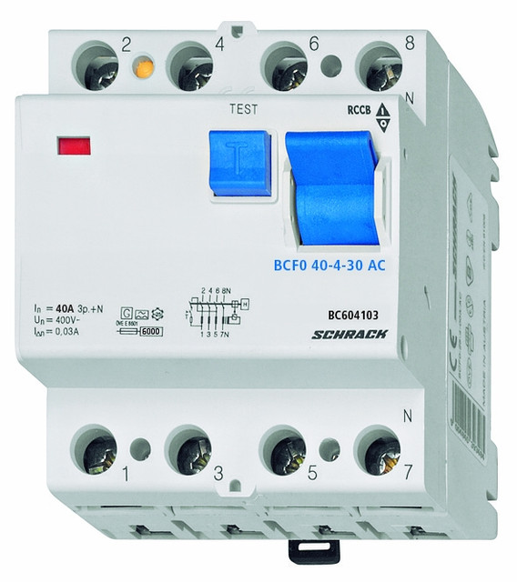 УЗО 6кА/30ма 4P 40А тип AC Schrack, фото 1