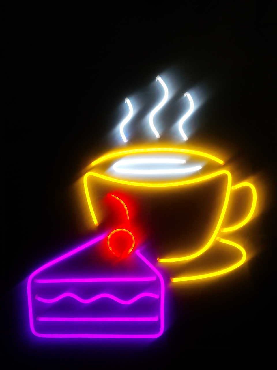 Світлодіодна неонова вивіска Чашка кави з тортом