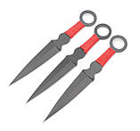 Ножі метальні (кунаї) 1254 RED комплект 3 в 1, фото 2