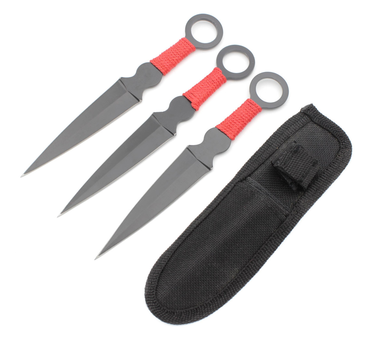 Ножі метальні (кунаї) 1254 RED комплект 3 в 1