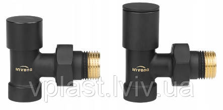 Комплект кранів 1/2" Invena (американка) чорний, фото 1