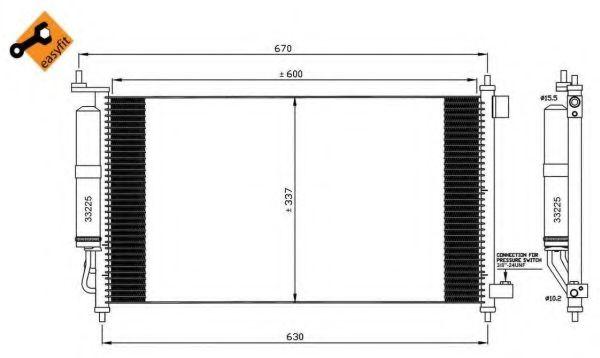 Радіатор AC NISSAN JUKE, MICRA C+C, MICRA III, NOTE 1.2/1.4/1.6 01.03-