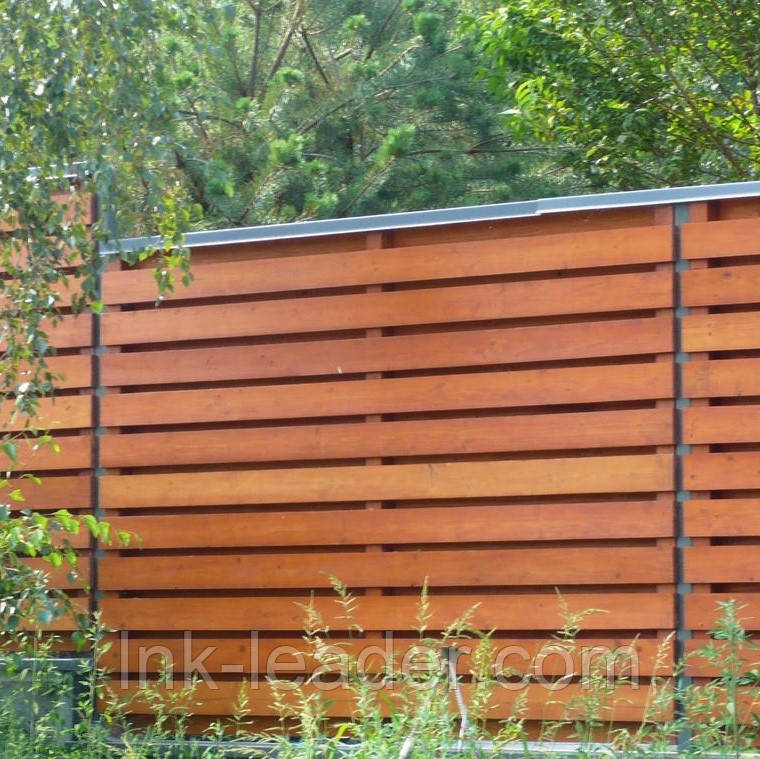 Дерев'яний паркан LNK "Шахівниця горизонтальна" 2000х2000 мм. (ДГЗ-15) (От 5 секций), фото 1