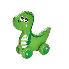 Дитяча дерев'яна іграшка-каталка на мотузці MD 1837 Динозавр