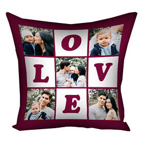 Подушка зі своїм фото Love подарунок на день закоханих