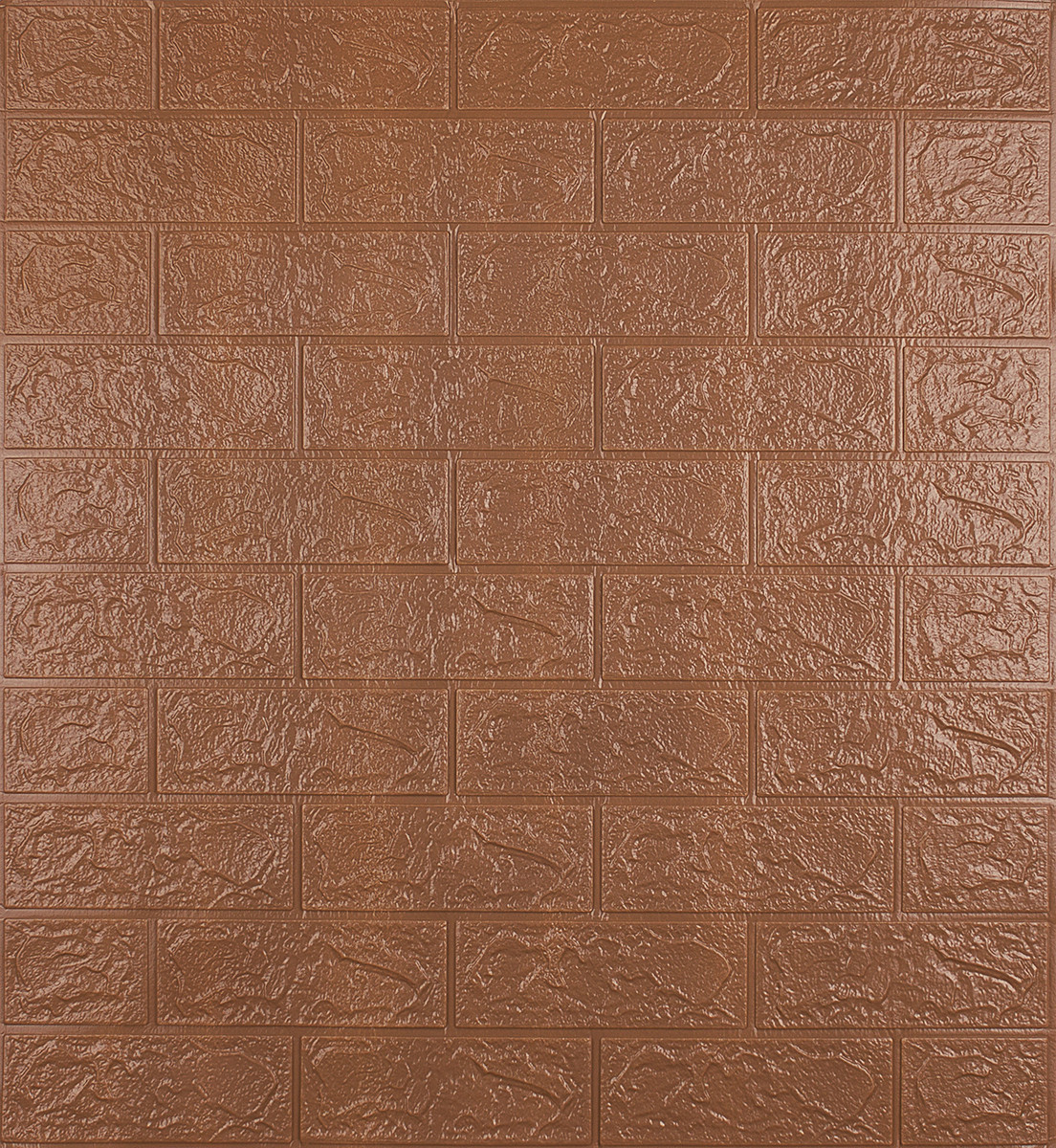 Декоративна 3D панель самоклейка під цеглу Коричневий 700х770х3мм (020-3), фото 1