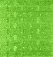 Декоративная 3D панель самоклейка под кирпич Зеленый 700x770x3мм (013-3)