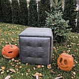 Пуф трансформер 5в1 з п'яти стільчиків із сірого шкірозамінника преміум, фото 4