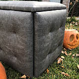 Пуф трансформер 5в1 з п'яти стільчиків із сірого шкірозамінника преміум, фото 2