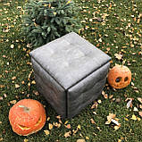 Пуф трансформер 5в1 з п'яти стільчиків із сірого шкірозамінника преміум, фото 5