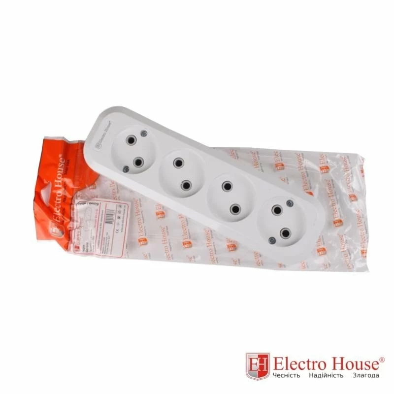 Колодка 4 гнізда без заземлення ElectroHouse EH-2132