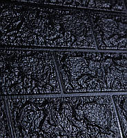 Декоративная 3D панель самоклейка под кирпич Черный 700x770x5мм (019-5)