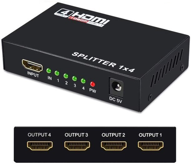 Сплітер HDMI 1x4 на 4 порти 1080P HDMI 1.4 (DC2427)