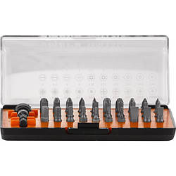 Набір біт 1/4" SL; PH; PZ; TORX; HEX + магнітний тримач, пластикова упаковка, 31 од. OMT31S