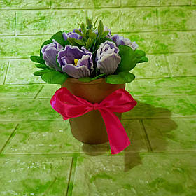 Букет квітів із мила (11 тюльпанів)