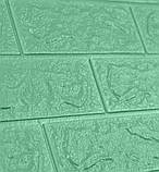 Самоклеюча декоративна 3D панель Цегла М'ята 700х770х5мм (012-5), фото 2