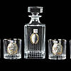 Водочний подарунковий набір Графін для горілки з чарками Кришталь із платиною Накладки Срібло Золото Boss Crystal Козаки, фото 7