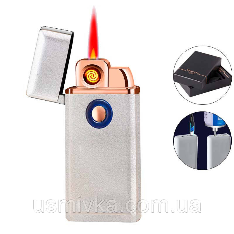 Запальничка usb + світна вночі + турбо 33624, фото 1