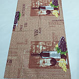 Кухонні рушники вафелька з винним натюрмортом на коричневому, 45х70 см, фото 2