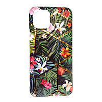 Силикон Mix Flowers Apple iPhone 11 Pro, Dark Green