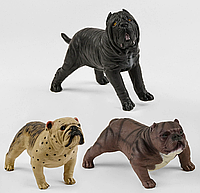 Собачка Бульдог, Амстафф и Неаполитанский Мастиф, 3 вида, поза - стоя, резиновая с мягким наполнителем