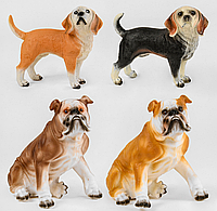 Собачка Бигль и Бульдог, 4 вида, резиновая с мягким наполнителем, в кульке