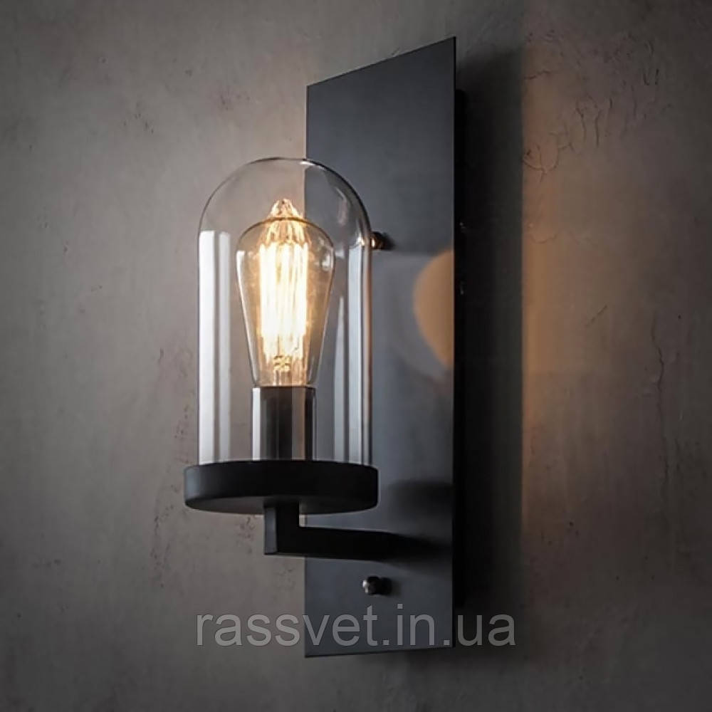 Бра GLASS CAPSULE BLACK/CLEAR H32