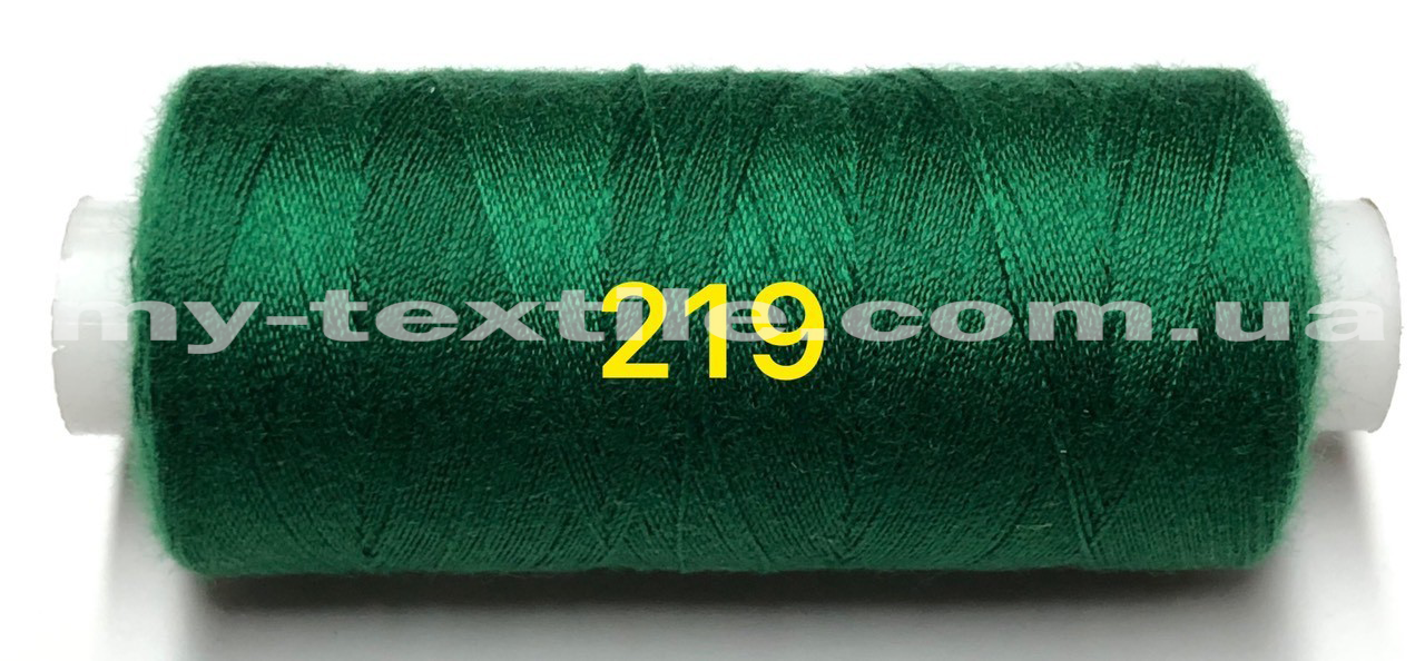 Нитка швейна 40s/2 400 ярдів Kiwi No219 Зелений пляшковий, фото 1