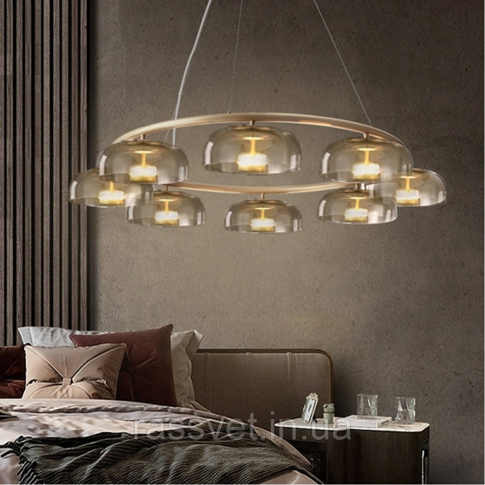 Люстра LED Jellyfish 8P Gold/Amber D100/H150cm 8P