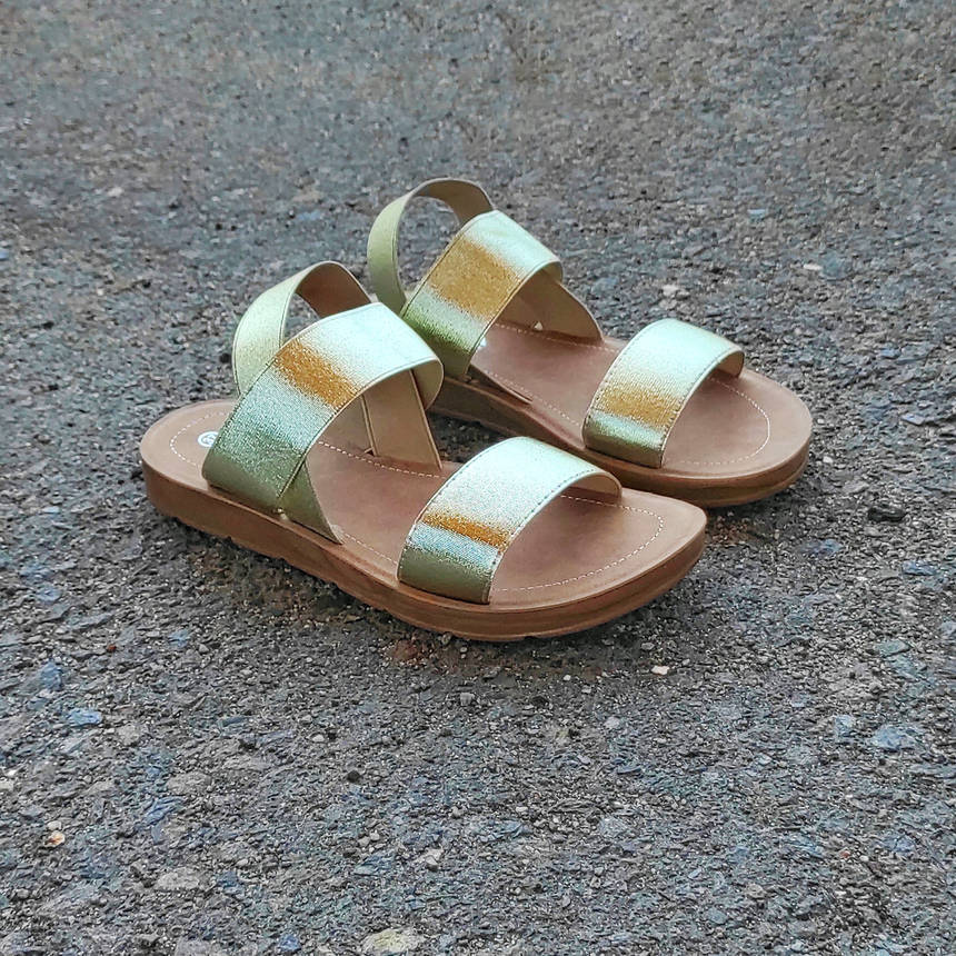 38 р Босоніжки Золото GOLD шльопанці тапки жіночі сандалі, фото 2