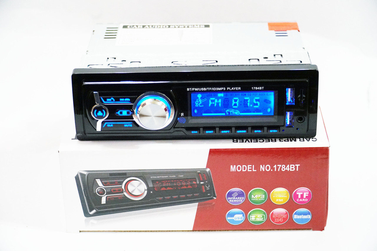 Автомагнитола 1784BT Bluetooth+2xUSB+SD+AUX 4x50W