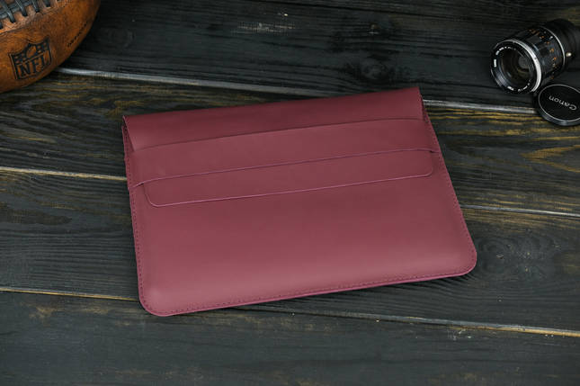 Шкіряний чохол для MacBook Air 13" (2018-2021) Дизайн №24, натуральна шкіра Grand, колір Бордо, фото 1