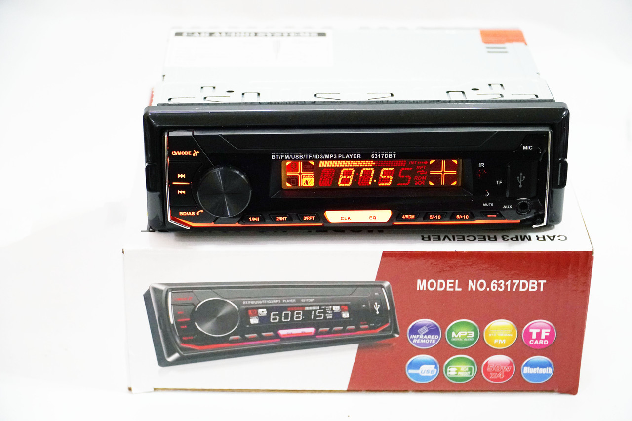 Автомагнітола 6317DBT Bluetooth — USB+RGB підсвітка + FM + AUX + Пульт
