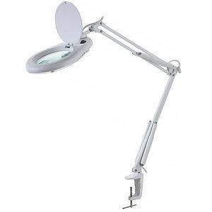 Лупа-лампа 8036LED зі струбциною і світлодіодним підсвічуванням 120MM, 3X, біла