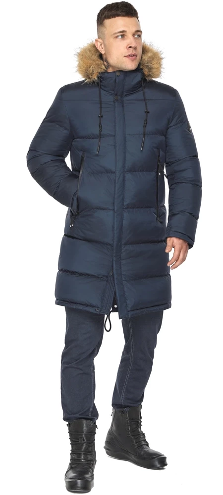 Темно-синя чоловіча практична куртка для зими модель 49318 розмір — 50 (L)